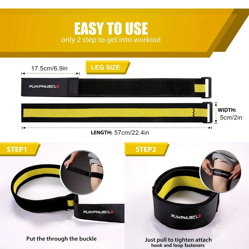 2Pcs Adjustable Blood Flow Restriction Bands Yellow