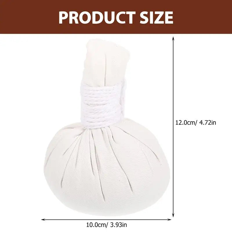 2Pcs Herbal Massage Pouches Spa Compress Balls White
