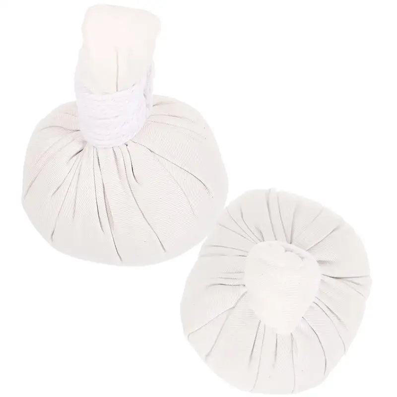 2Pcs Herbal Massage Pouches Spa Compress Balls White