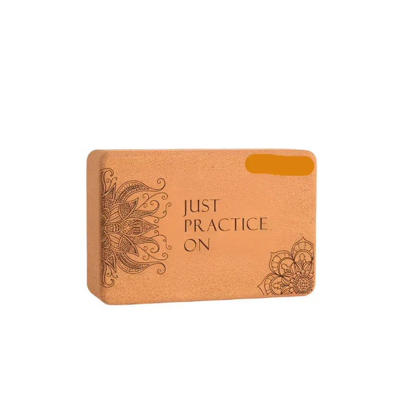 Yoga Cork Block Set With Strap (Brown)