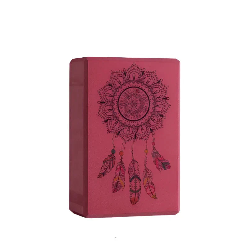 Eva Yoga Block Foam Brick Set For Gym Pilates (Burgundy)