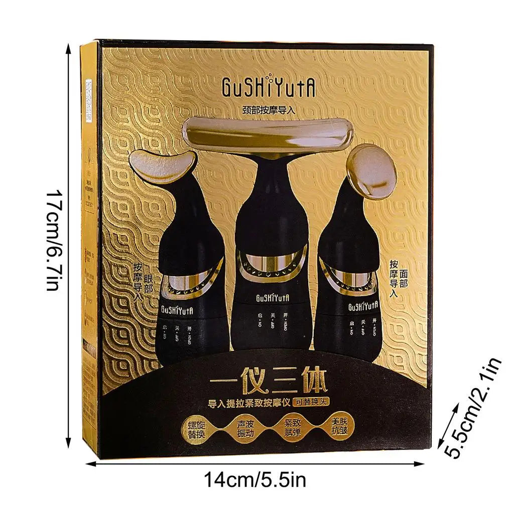 3-In-1 Face Massager V-Line Lifting & Anti-Aging Black