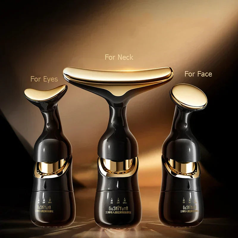 3-In-1 Face Massager V-Line Lifting & Anti-Aging Black