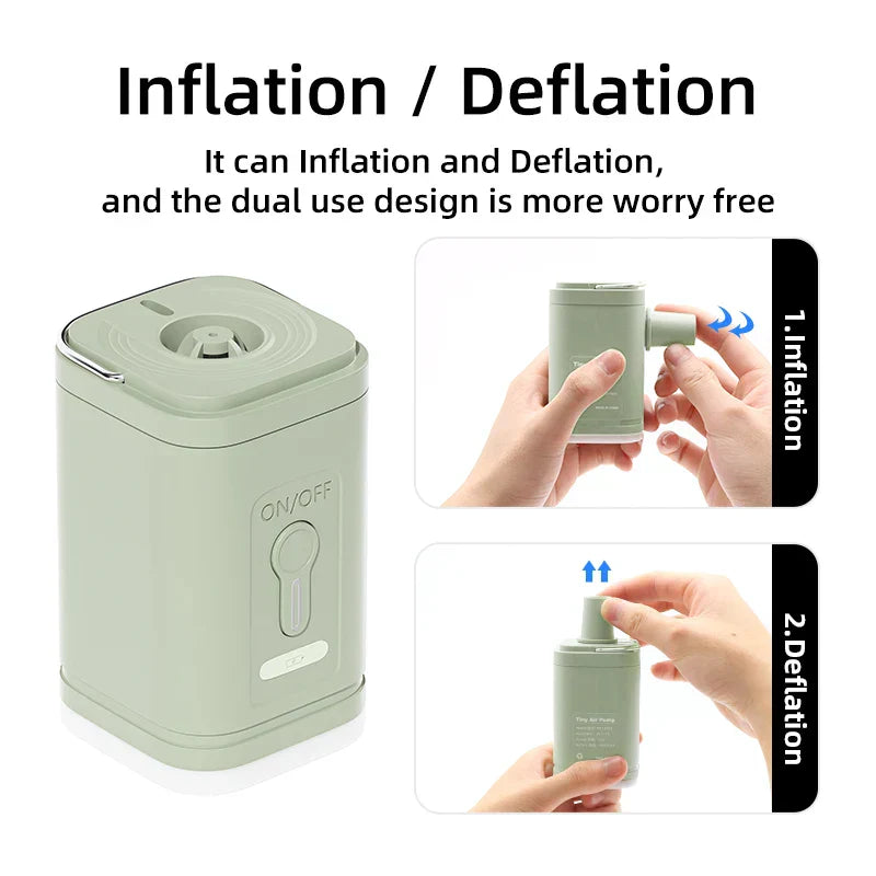 3-In-1 Mini Wireless Air Compressor With Lights