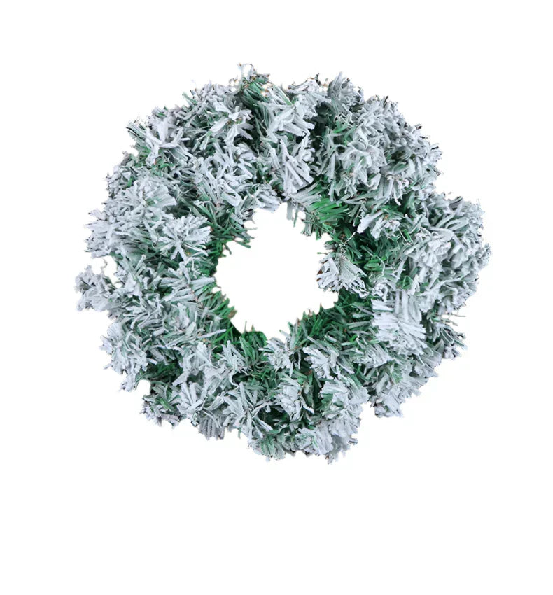 Christmas Snow Wreath Rattan Garland For Door Decoration (50Cm)