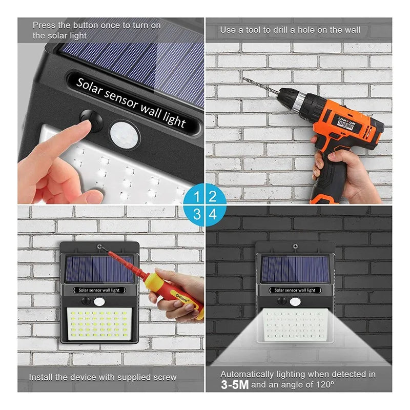 Solar-Powered Outdoor Motion Sensor Led Wall Light