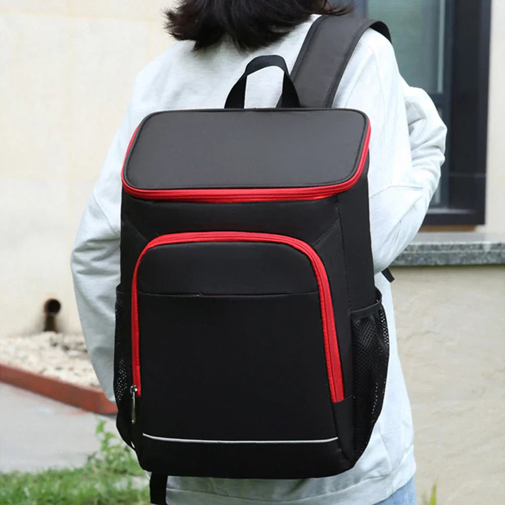 Leakproof Insulated Cooler Backpack For Camping Hiking (Red)