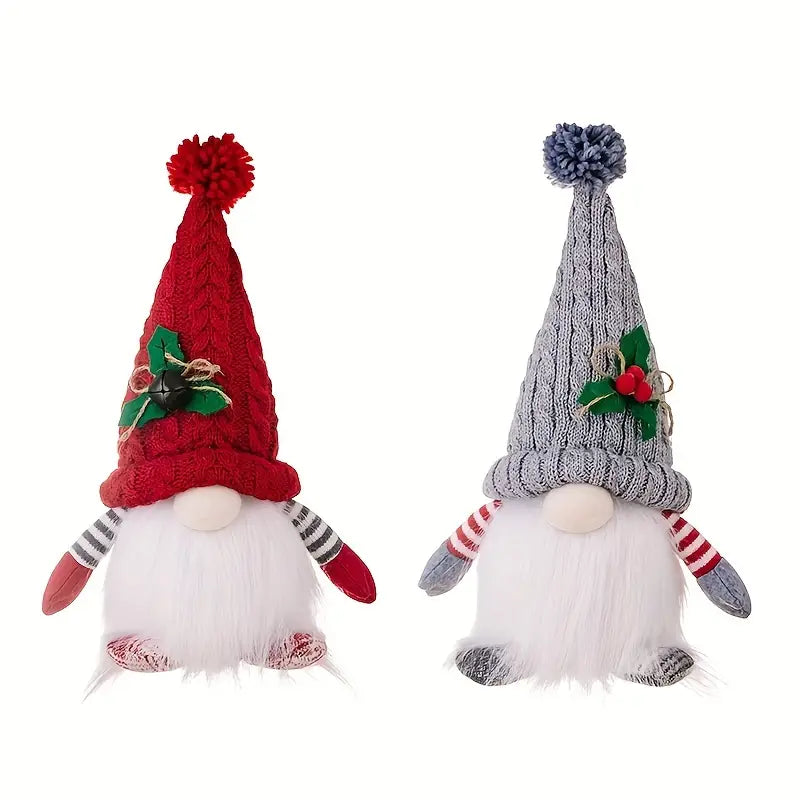 2-Piece Christmas Gnome Set with Light-Up Green Hat & Colorful LED Lights