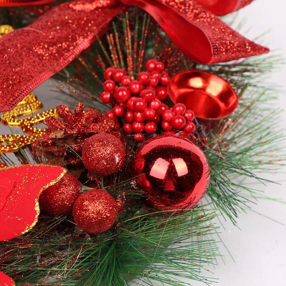 Christmas Wreath Door Garland With Hanging Ornaments