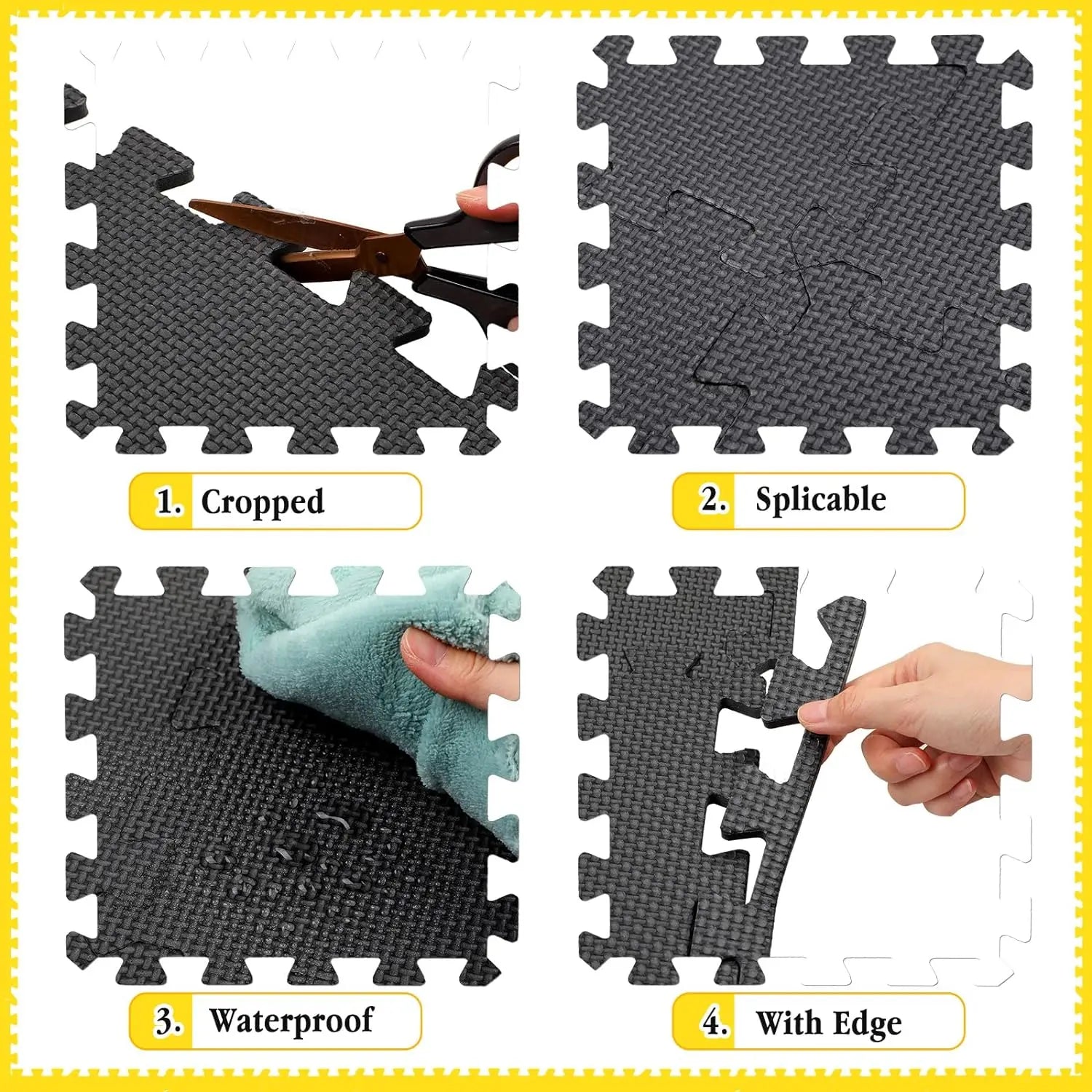 Puzzle Exercise Mat With Eva Interlocking Floor Tiles (16Pcs)