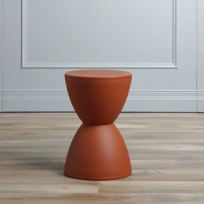 Hourglass-Shaped Plastic Storage Bench - Brownish Red