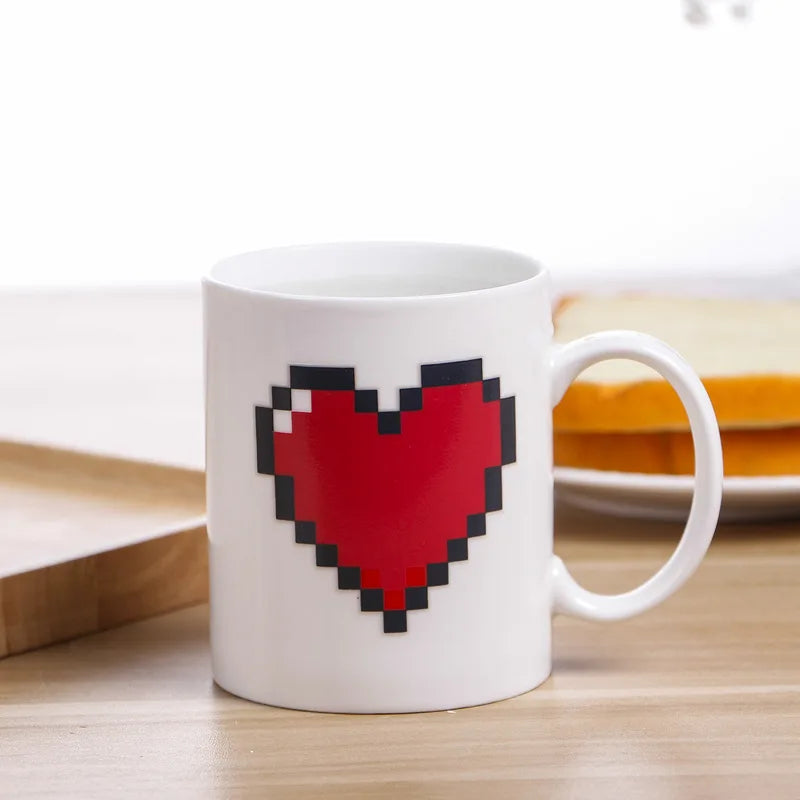 330Ml Peach Heart Color-Changing Ceramic Mug
