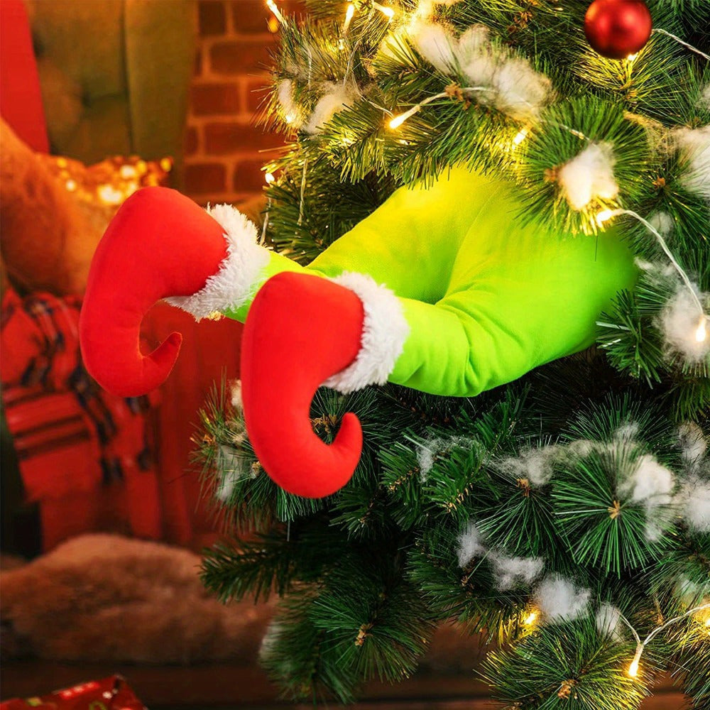 Plush Elf Leg Decoration Christmas Tree Ornament