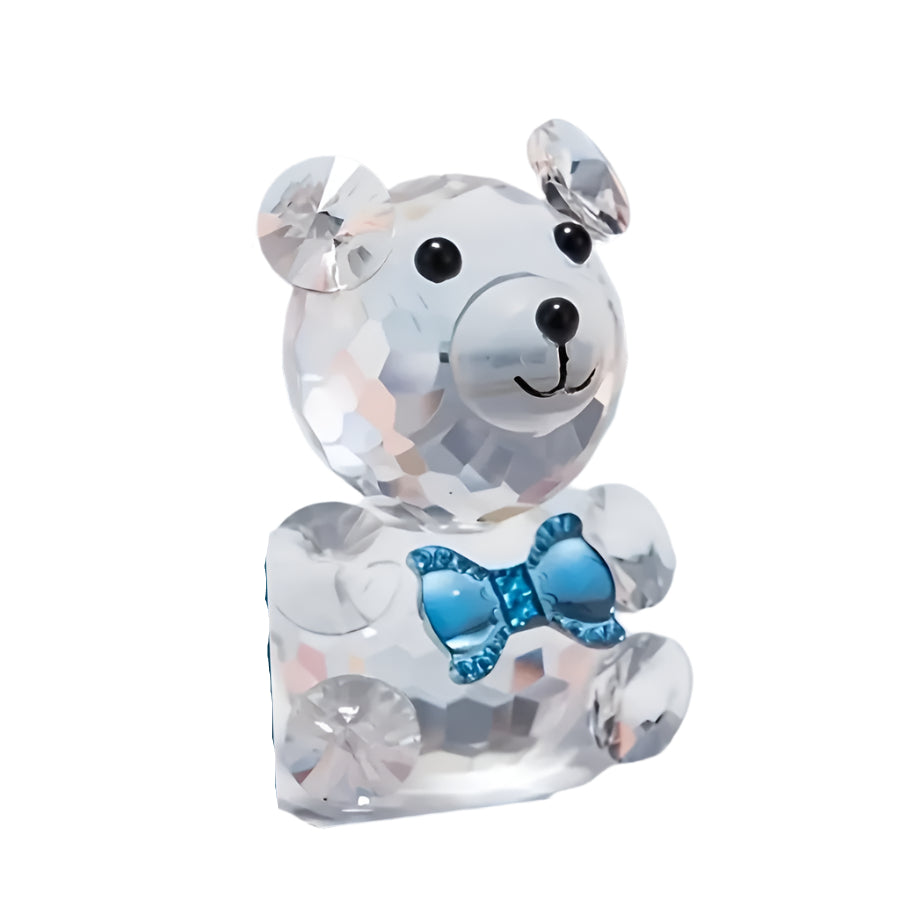 Crystal Bear With Glass Rose, Valentine'S & Wedding Gift