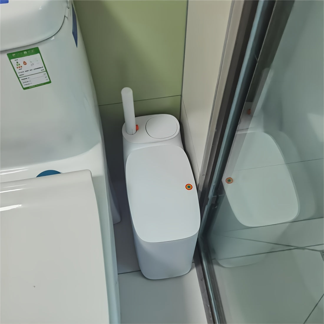 Press-Top Wastebasket And Toilet Brush Set