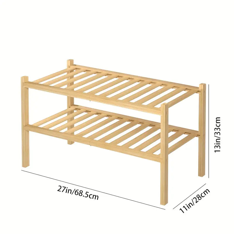 Bamboo Shoe Rack: Stack & Fold Design