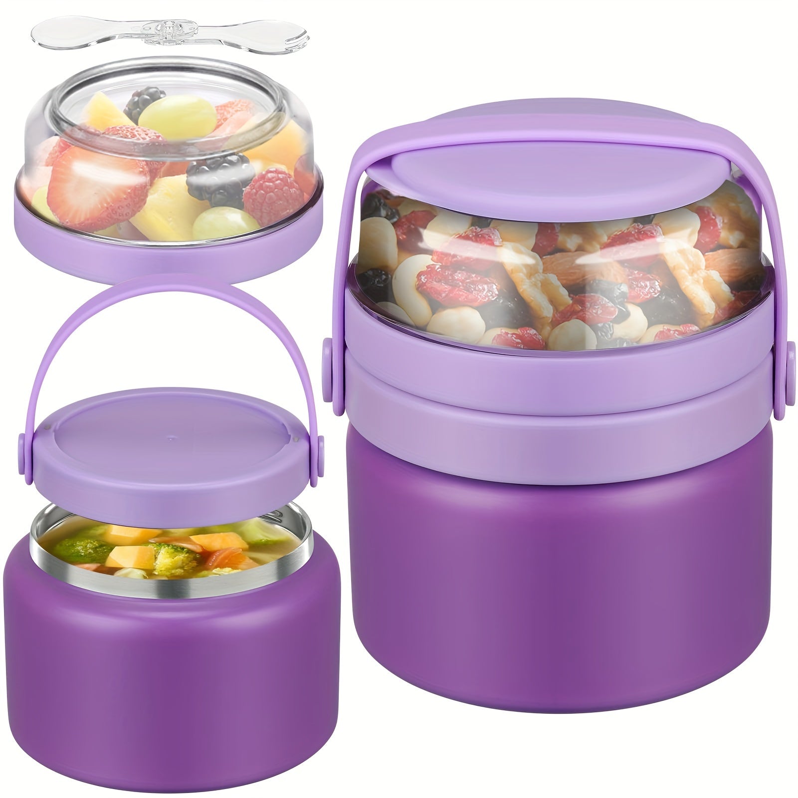 Thermal Jar Insulated Lunch Container Set (2-in-1)