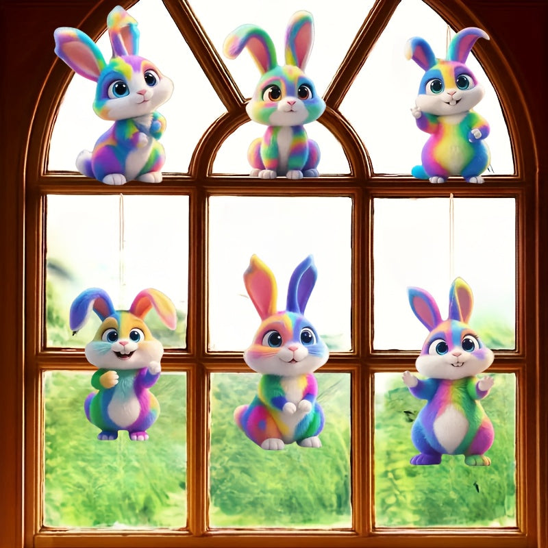 6pcs Colorful Rabbit Easter Decorations