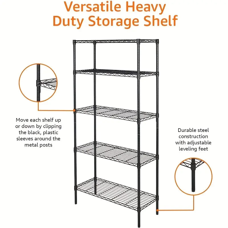 5-Tier Heavy-Duty Storage Rack