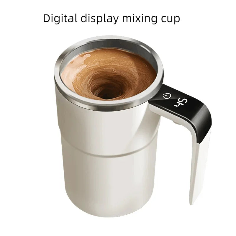 380ML Self-Stirring Electric Coffee Mug Black and White Cup