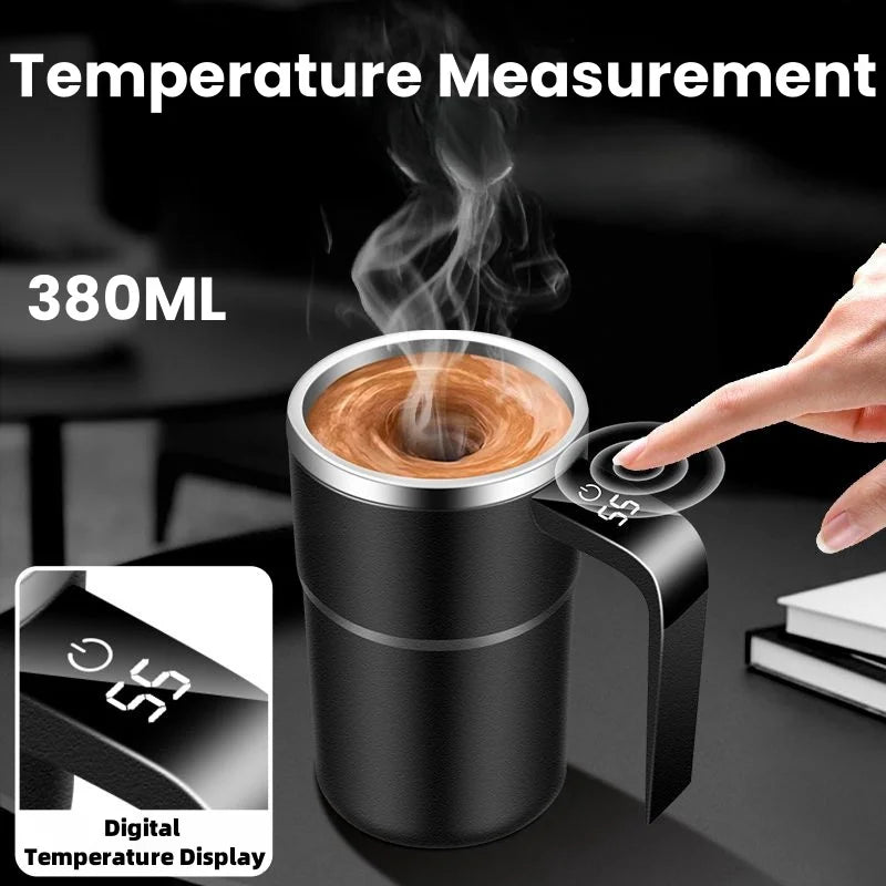 380ML Self-Stirring Electric Coffee Mug Black and White Cup