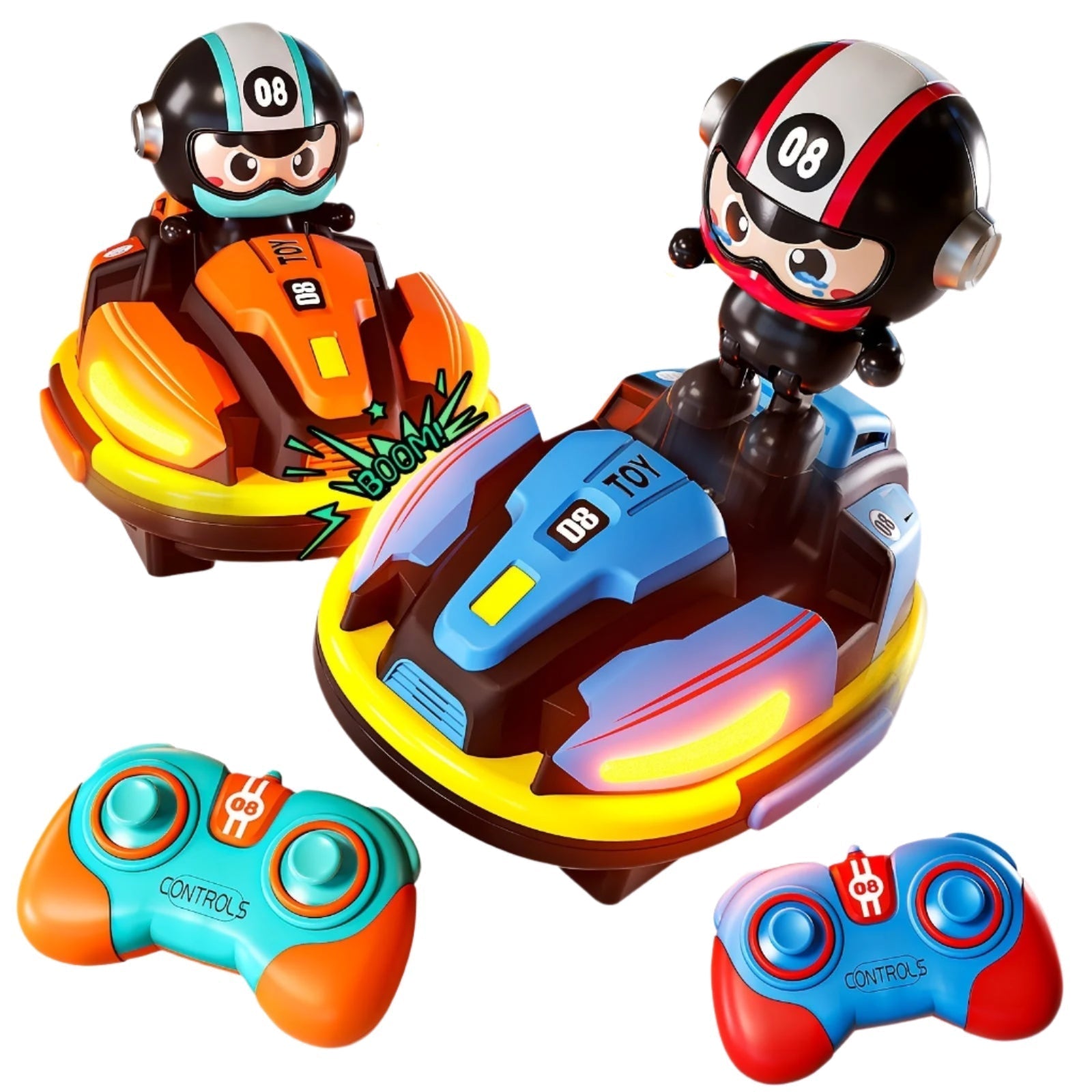 Remote Control Dual Bumper Cars Set with Lights