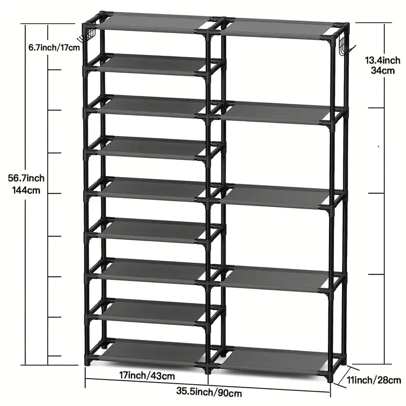 From sneakers to stilettos, this 9-tier shoe rack has room for them all