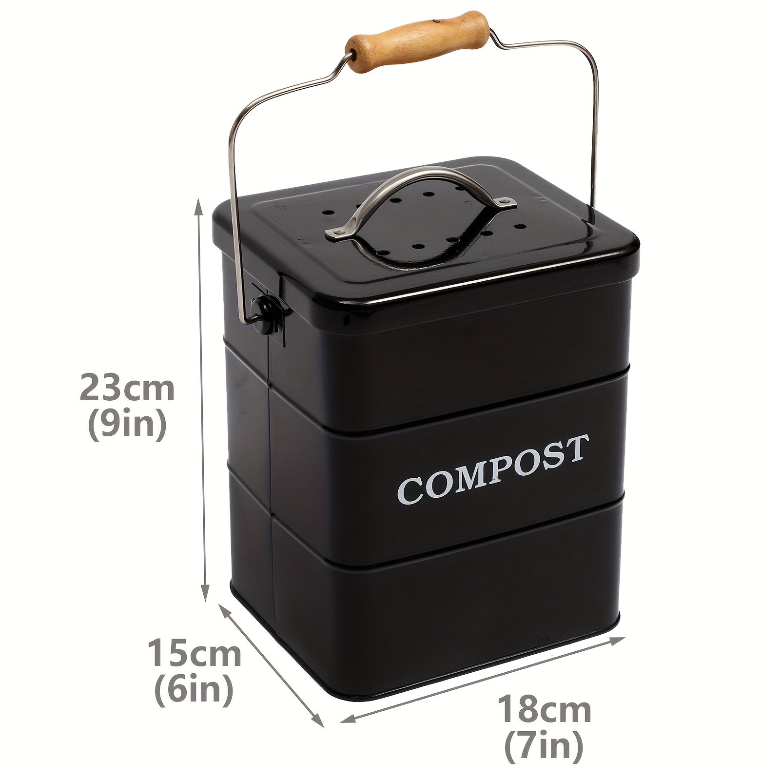 Metal Compost Bin Indoor Kitchen Countertop