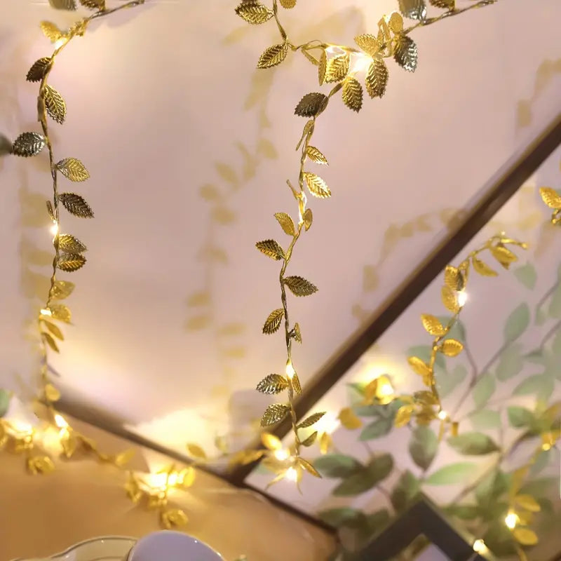 2 Meters Simulation Golden Leaf Indoor Decoration String Lights