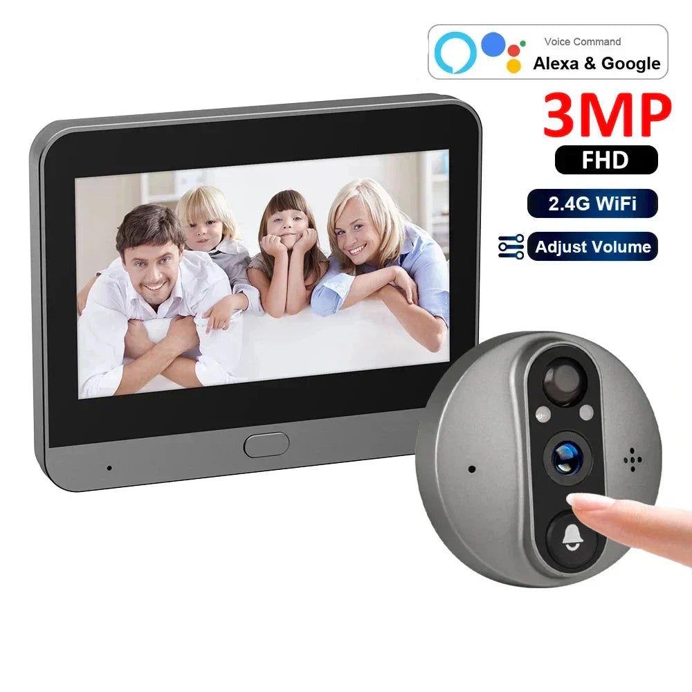 Wifi Smart Peephole Camera Doorbell