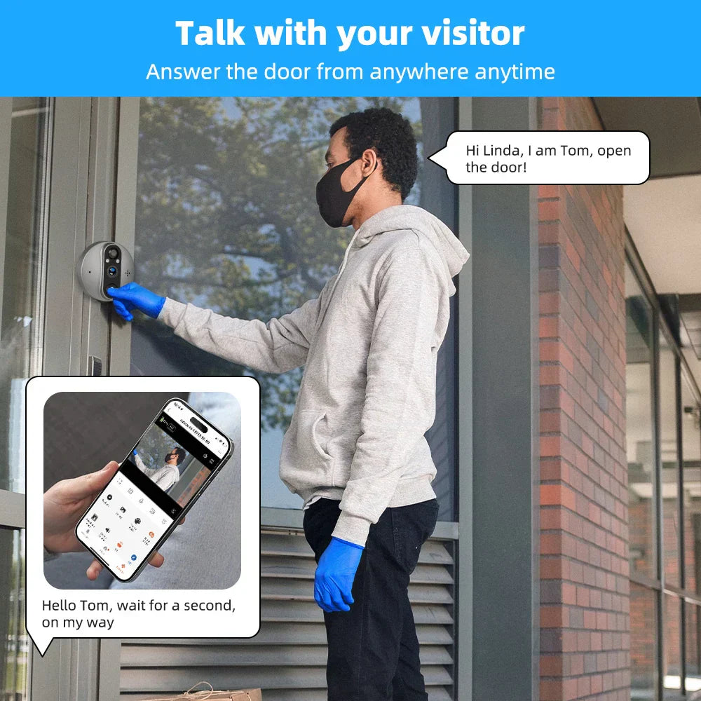 Wifi Smart Peephole Camera Doorbell
