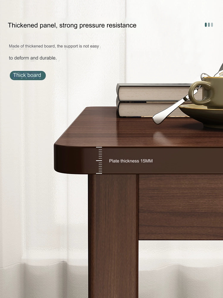 Black Walnut Side Table - Solid Wood Legs And Thickened Panel