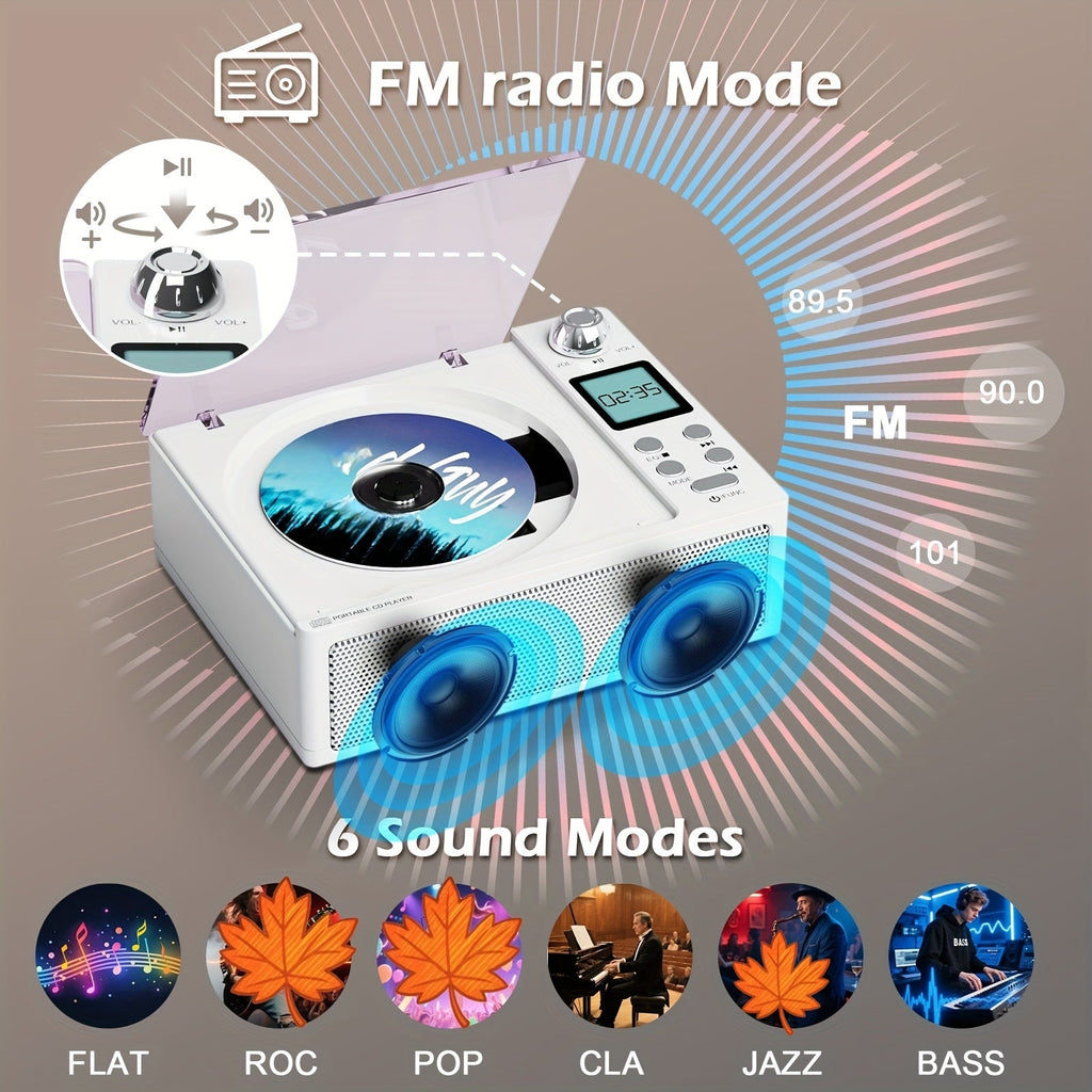 CD Player with Wireless Speaker & FM Radio