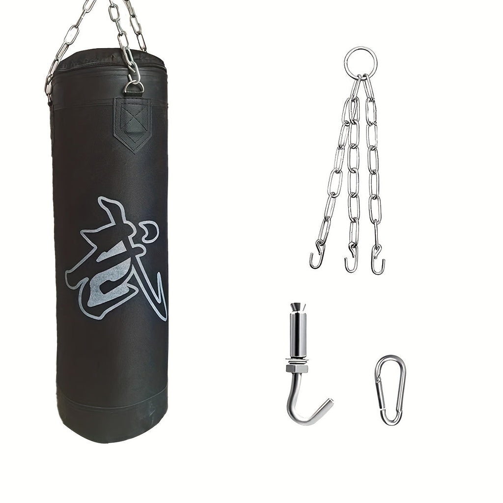 1 Set 60Cm Heavy-Duty Hanging Boxing Sandbag(Black)