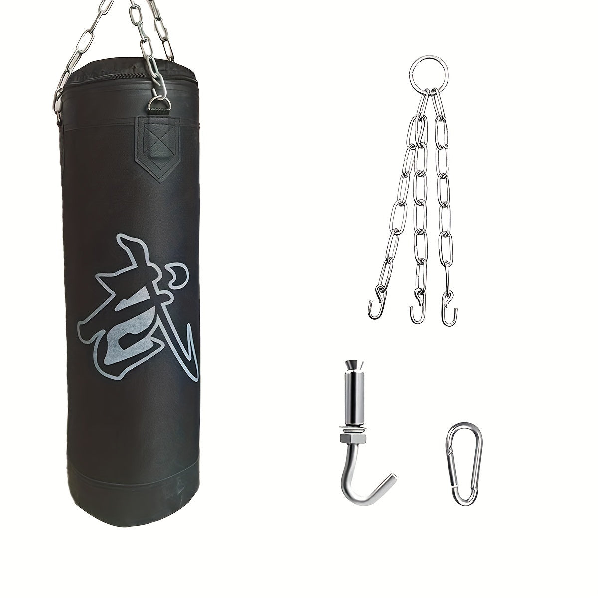 1 Set 60Cm Heavy-Duty Hanging Boxing Sandbag(Black)