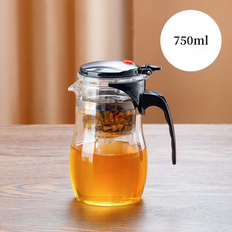 Easy-Press Glass Tea Infuser One-Touch Brewing