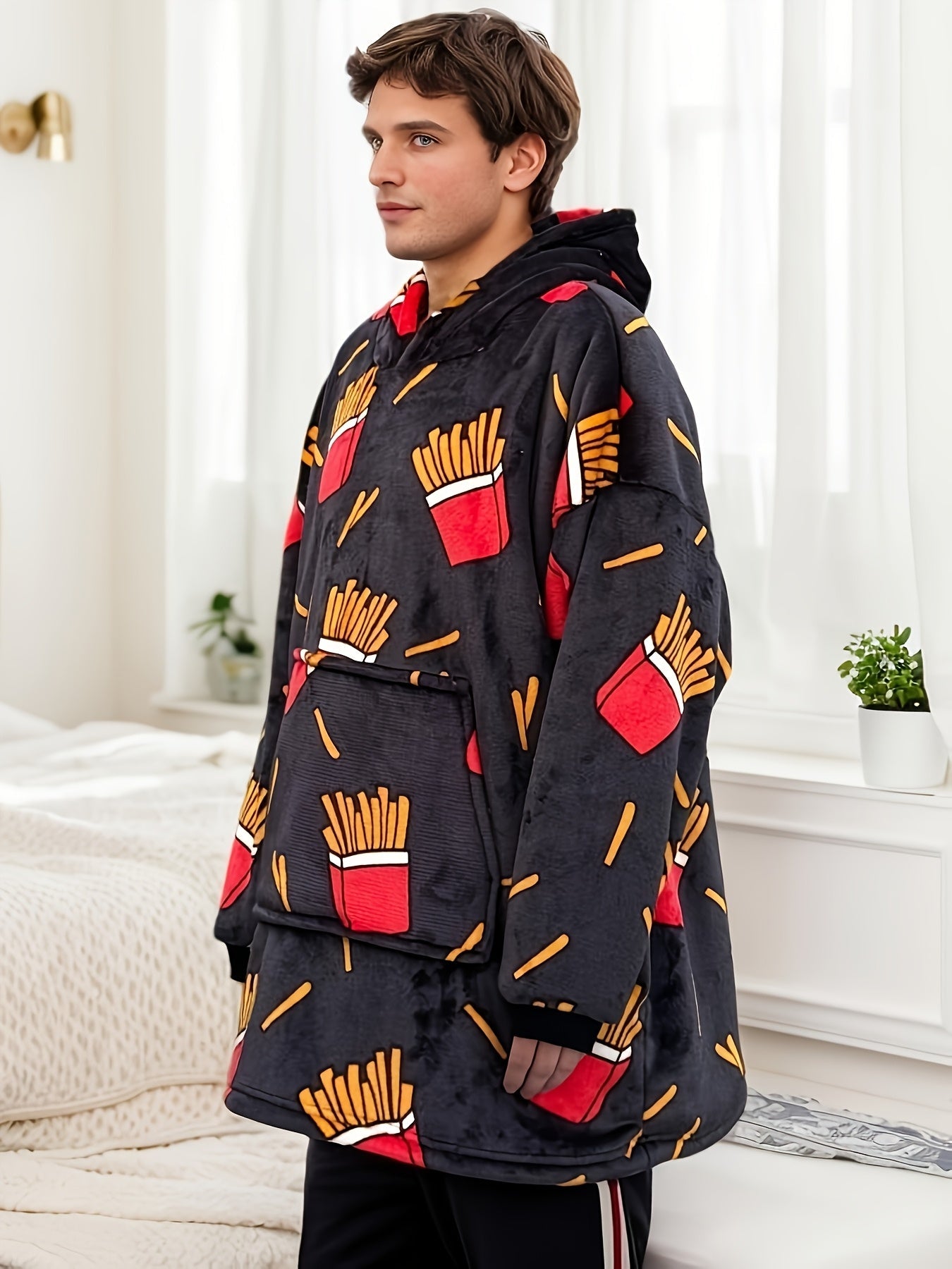 French Fries & Popcorn Wearable Blanket Hoodie