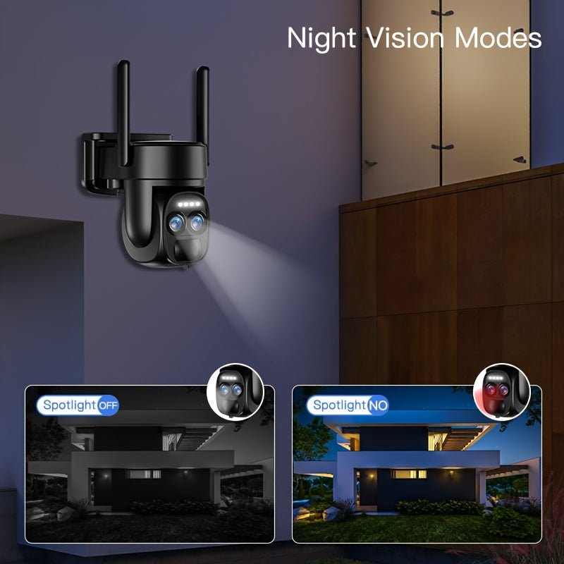 Dual-Lens Solar Security Camera with 8X Zoom