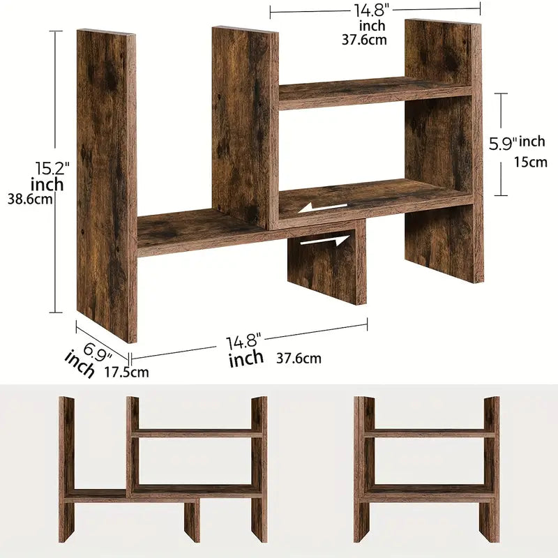 Desktop Storage Rack Bookshelf - Brown