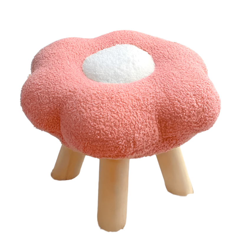 Flower-Shaped Wooden Step Stool For Home And Office