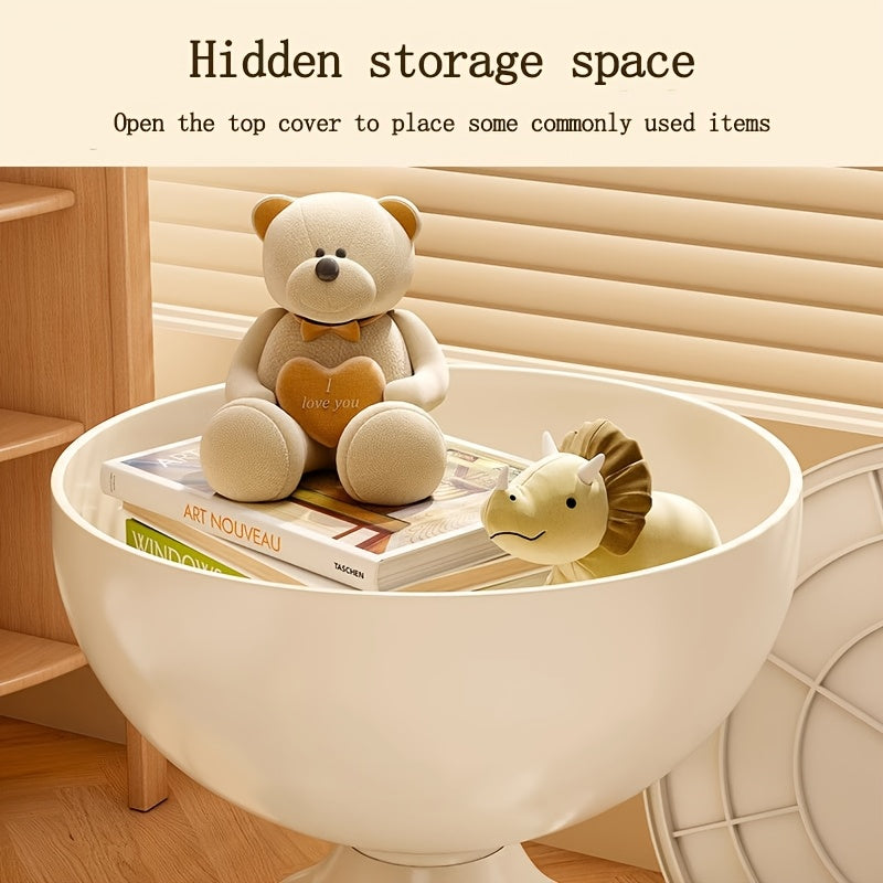 Side Table With Removable Tray & Storage