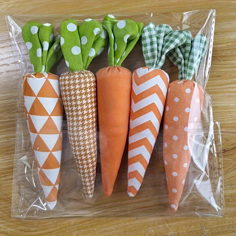 Set of 5 Colorful Carrot Decorations for Home Decor