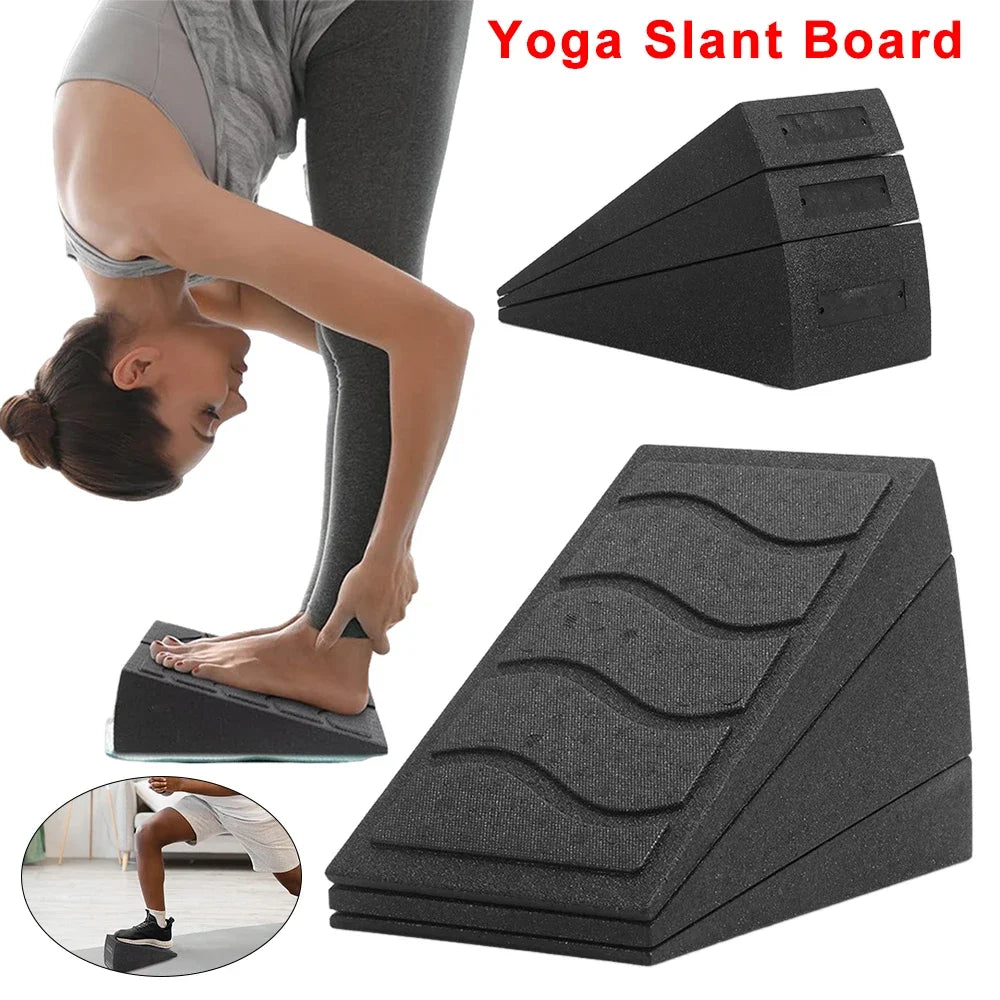3Pcs Adjustable Calf Stretch Slant Board Set (Black)