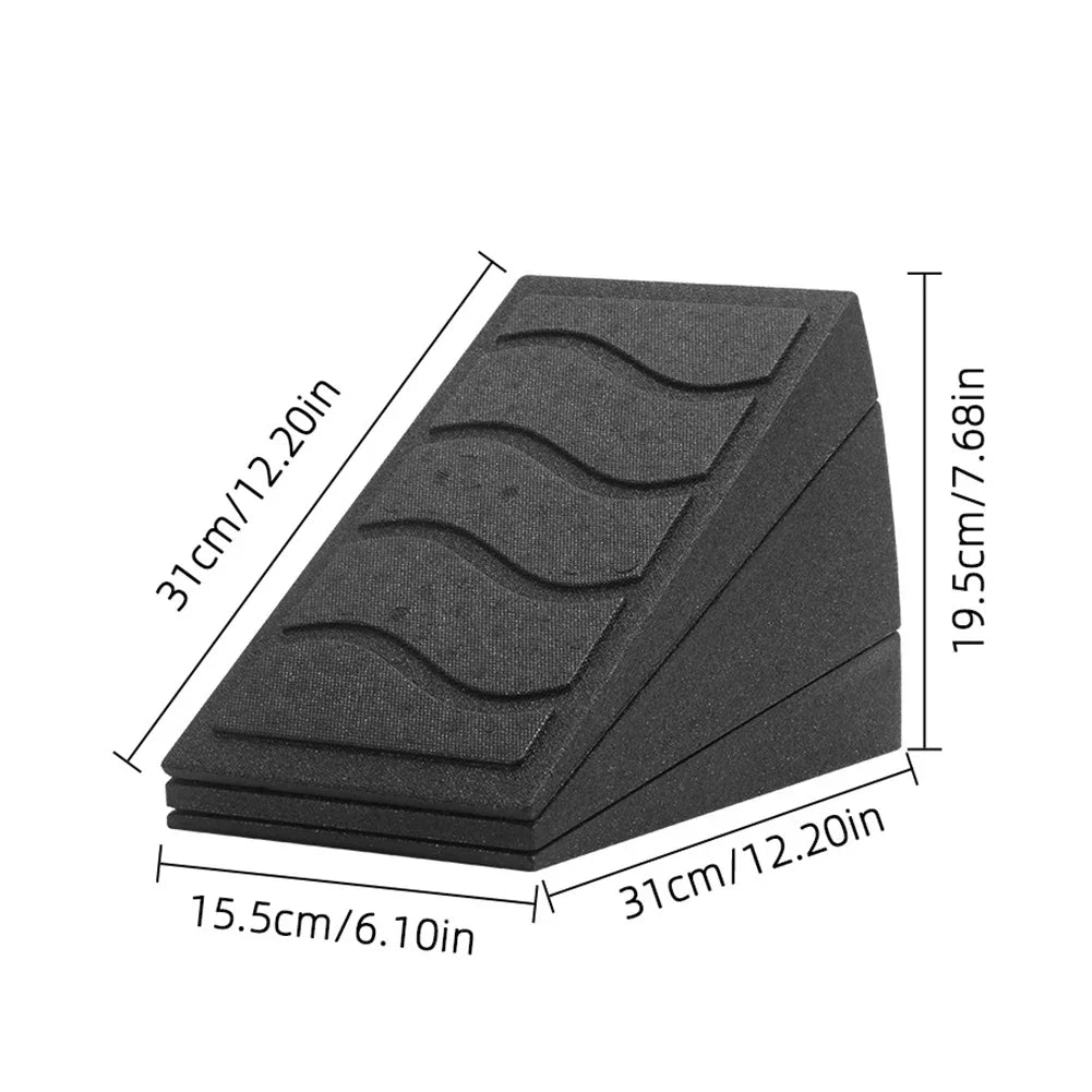 3Pcs Adjustable Calf Stretch Slant Board Set (Black)