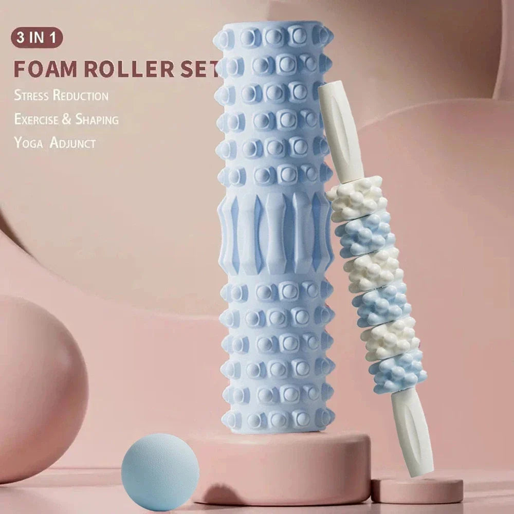 3-in-1 Massage Set Ball, Roller & Foam Muscle Massager