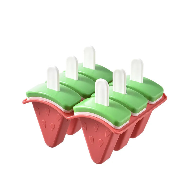 6-Grid Watermelon Popsicle Mold With Cover