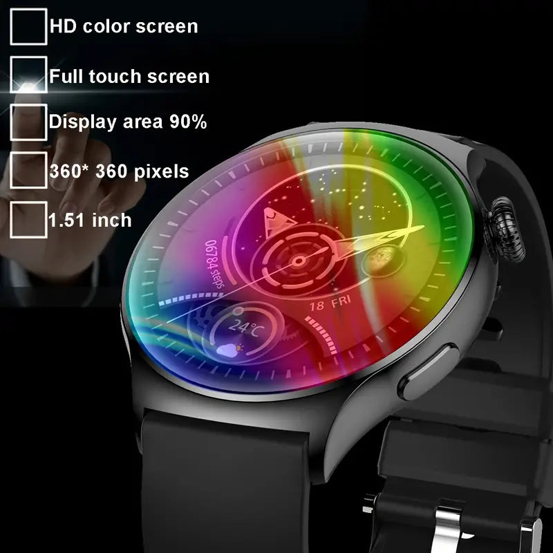 Black Silicone Smart Watch with Wireless Call and Sports Mode
