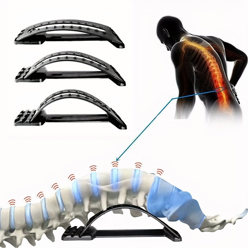 Back Magic Stretcher & Lower Lumbar Support - Spine Massager(Black)