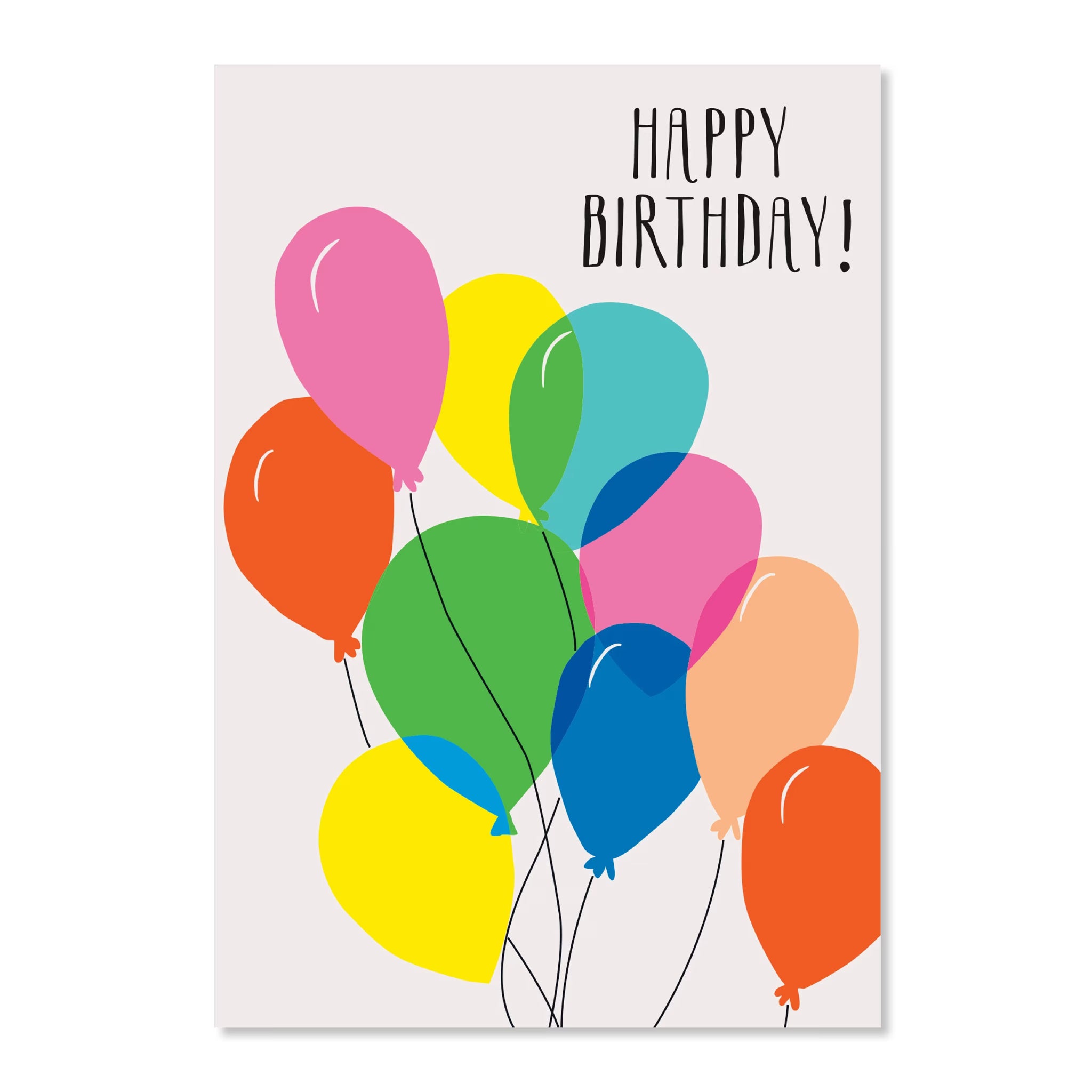 Birthday Greeting Card with Festive Balloons