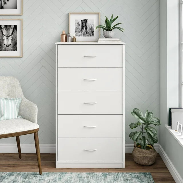 Classic Elegance: Five-Drawer Chest For Organized Living